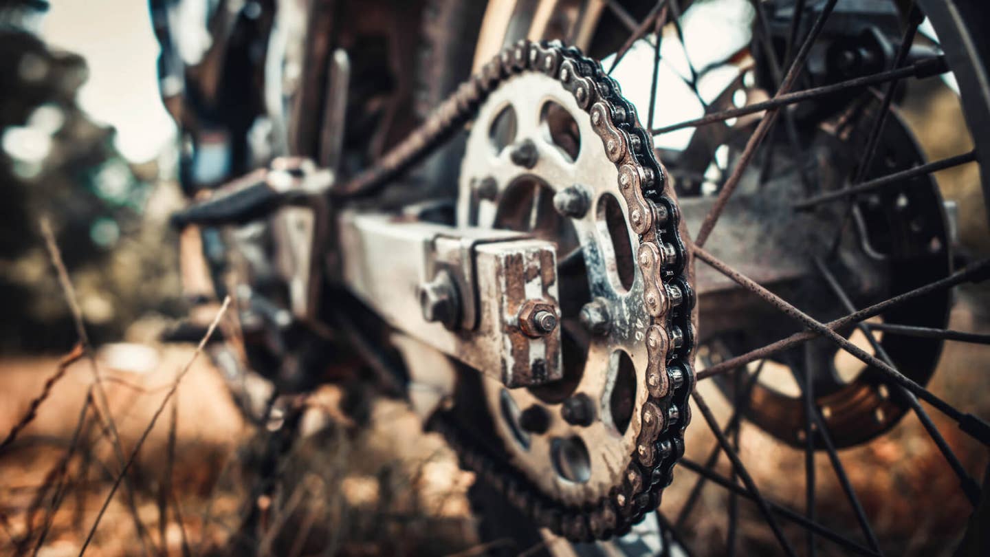 A dirty motorcycle chain can speed up wear and tear on your bike.