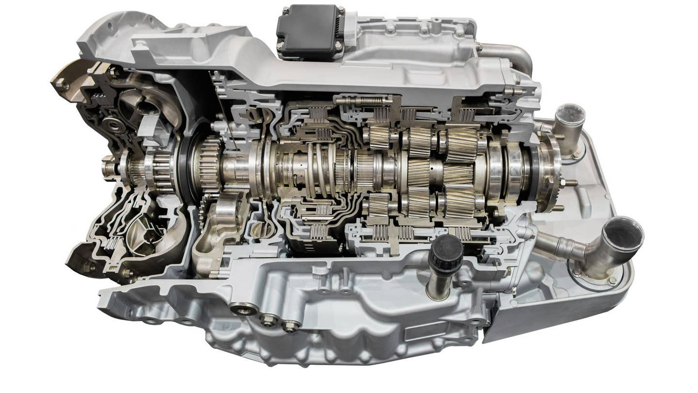 The guts of an automatic transmission.