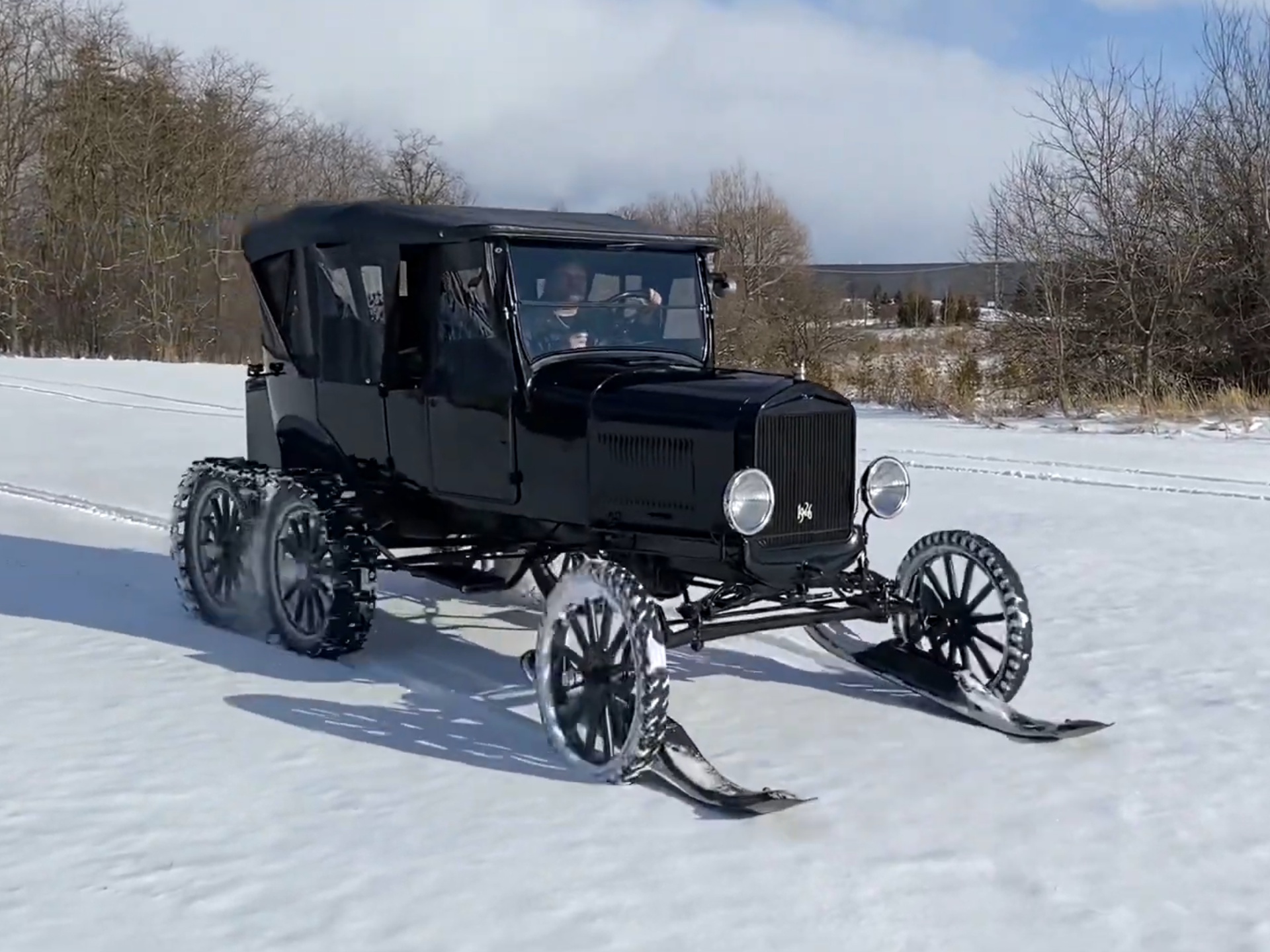 A Ford Dealer Made This Incredible Three-Axle Snowmobile Conversion Kit for  Model Ts