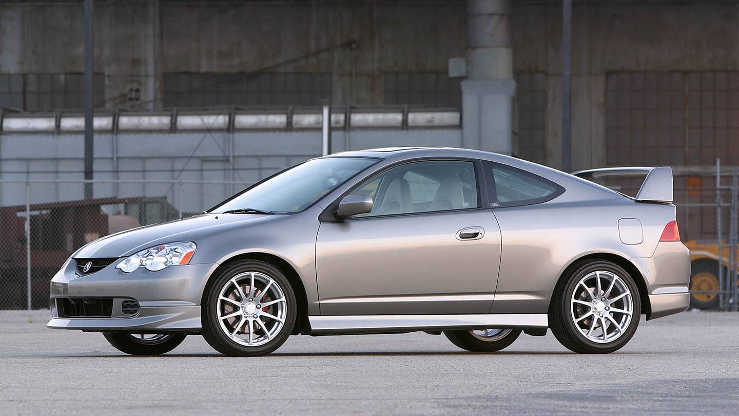The front quarter view of the 2002 Acura RSX Type S Performance Package.