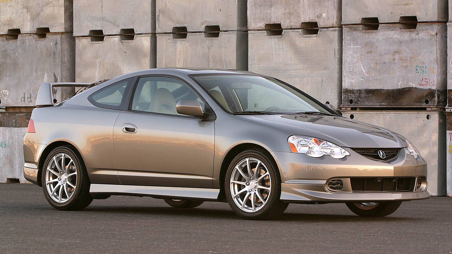 The passenger front quarter of the 2002 Acura RSX Type S Performance Package.