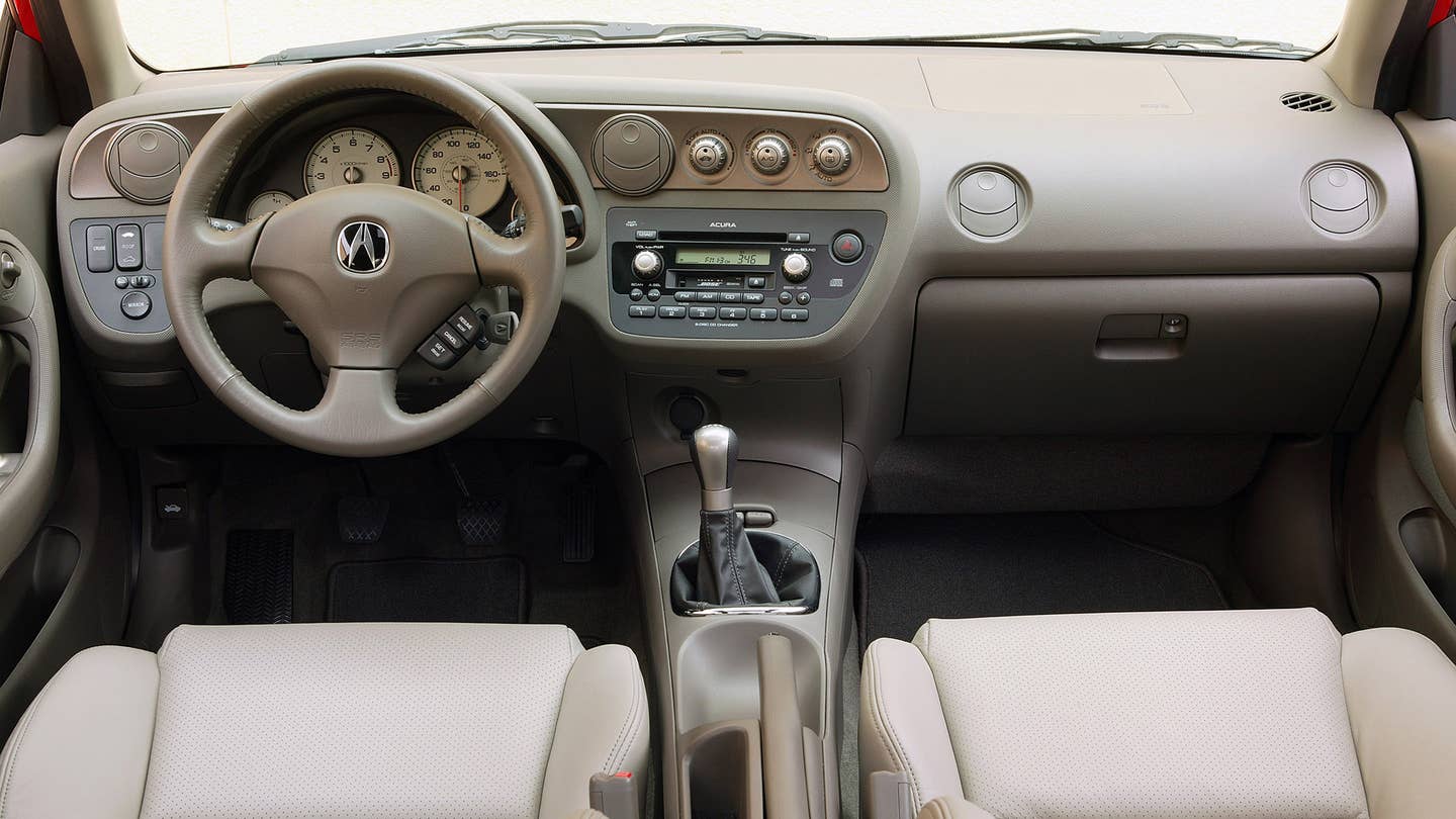 The tan interior of the 2005-2006 Acura RSX Type S.