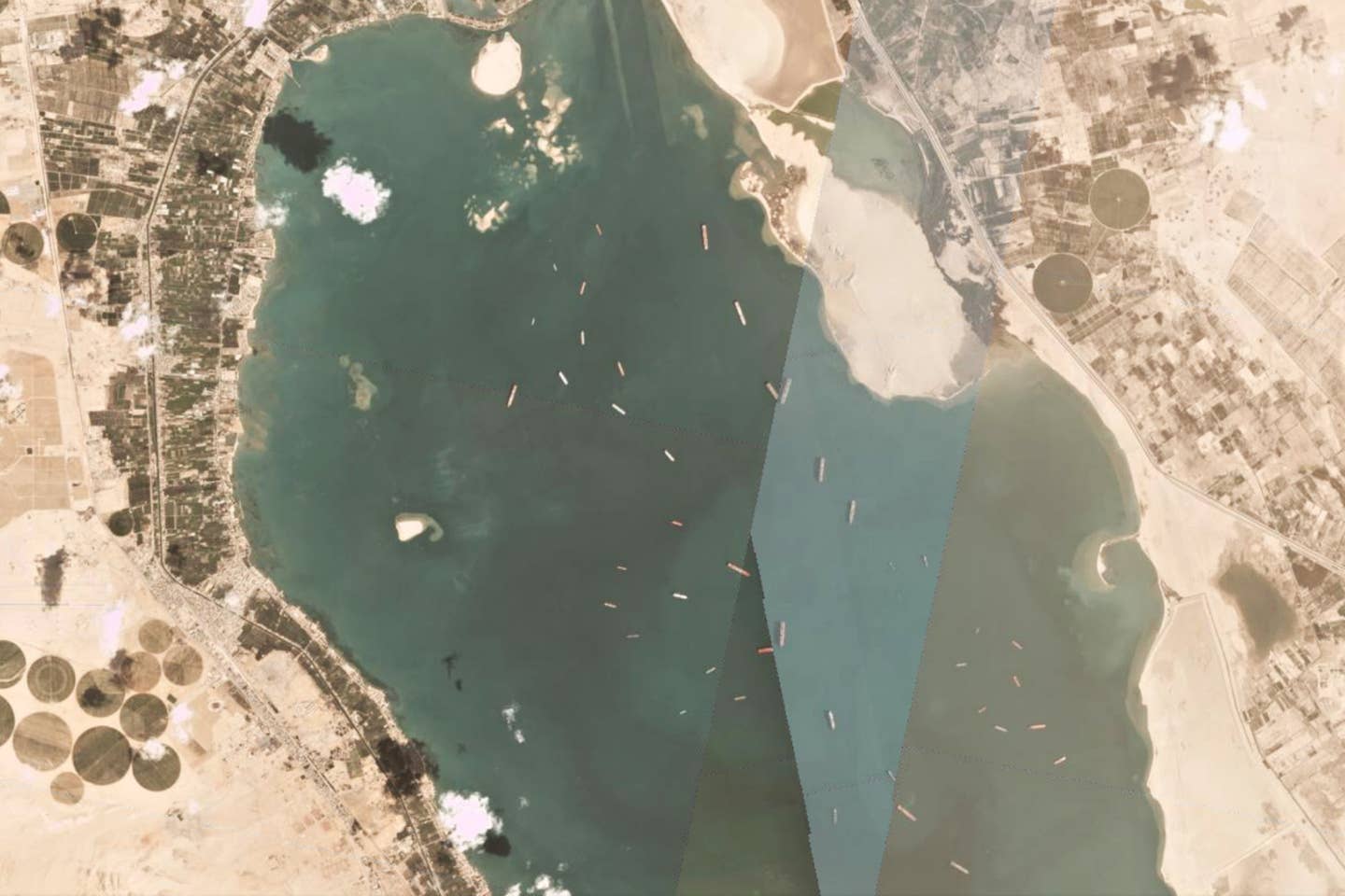 suez canal space satellite image