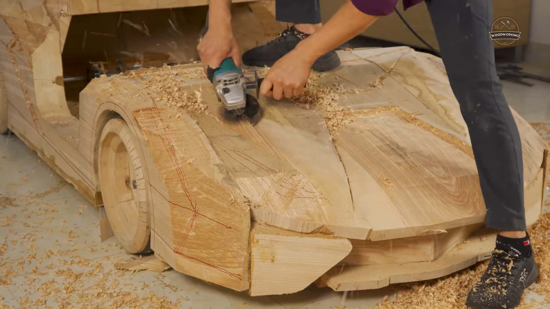 Watch: This Master Craftsman Carved a Mini Lamborghini Sían Out of Wood, car, Father's Day, gift, most news without bias daily