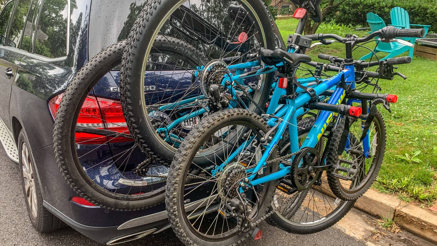The Allen Sport rack loaded with bikes.