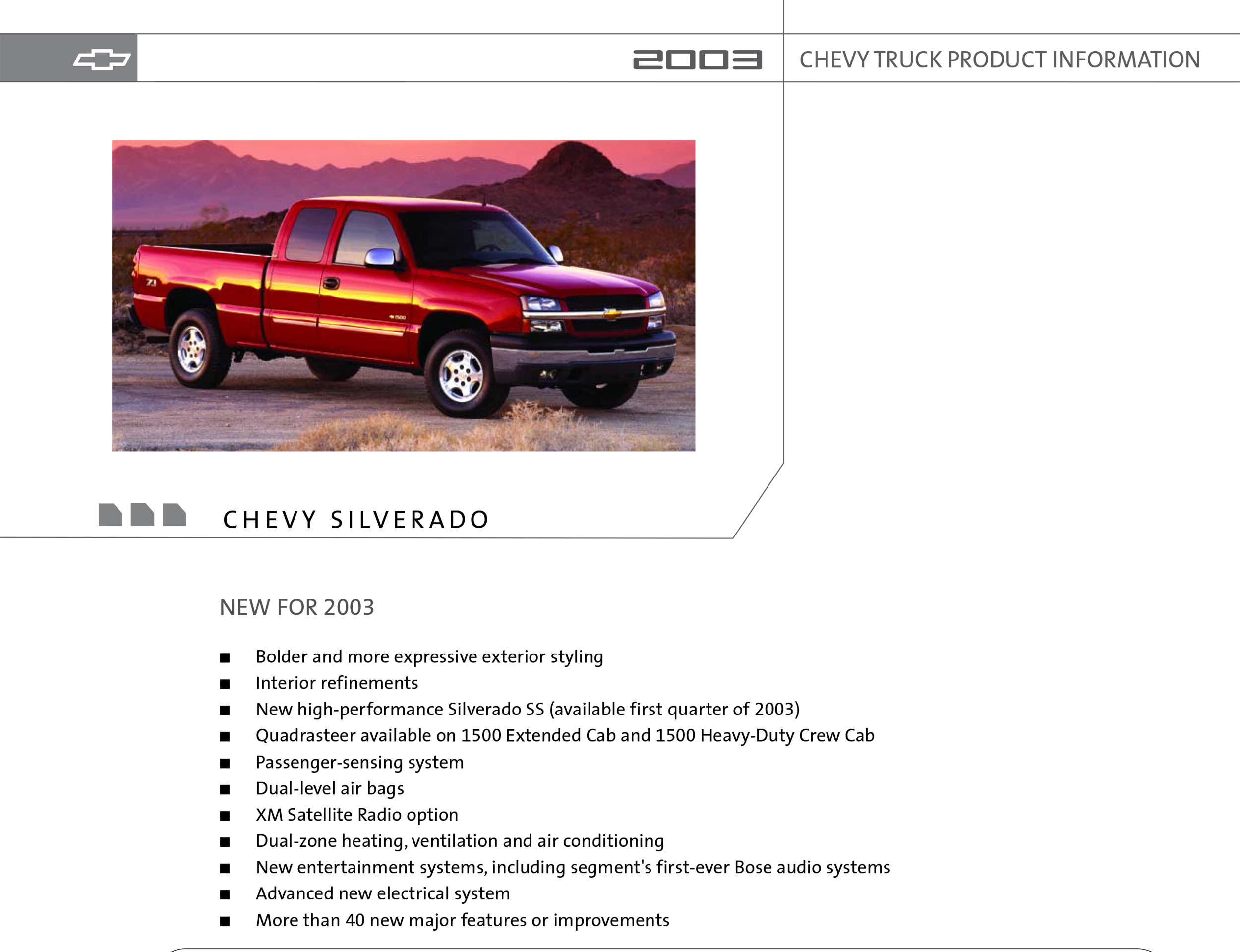 Chevy Silverado Quadrasteer press release and image.