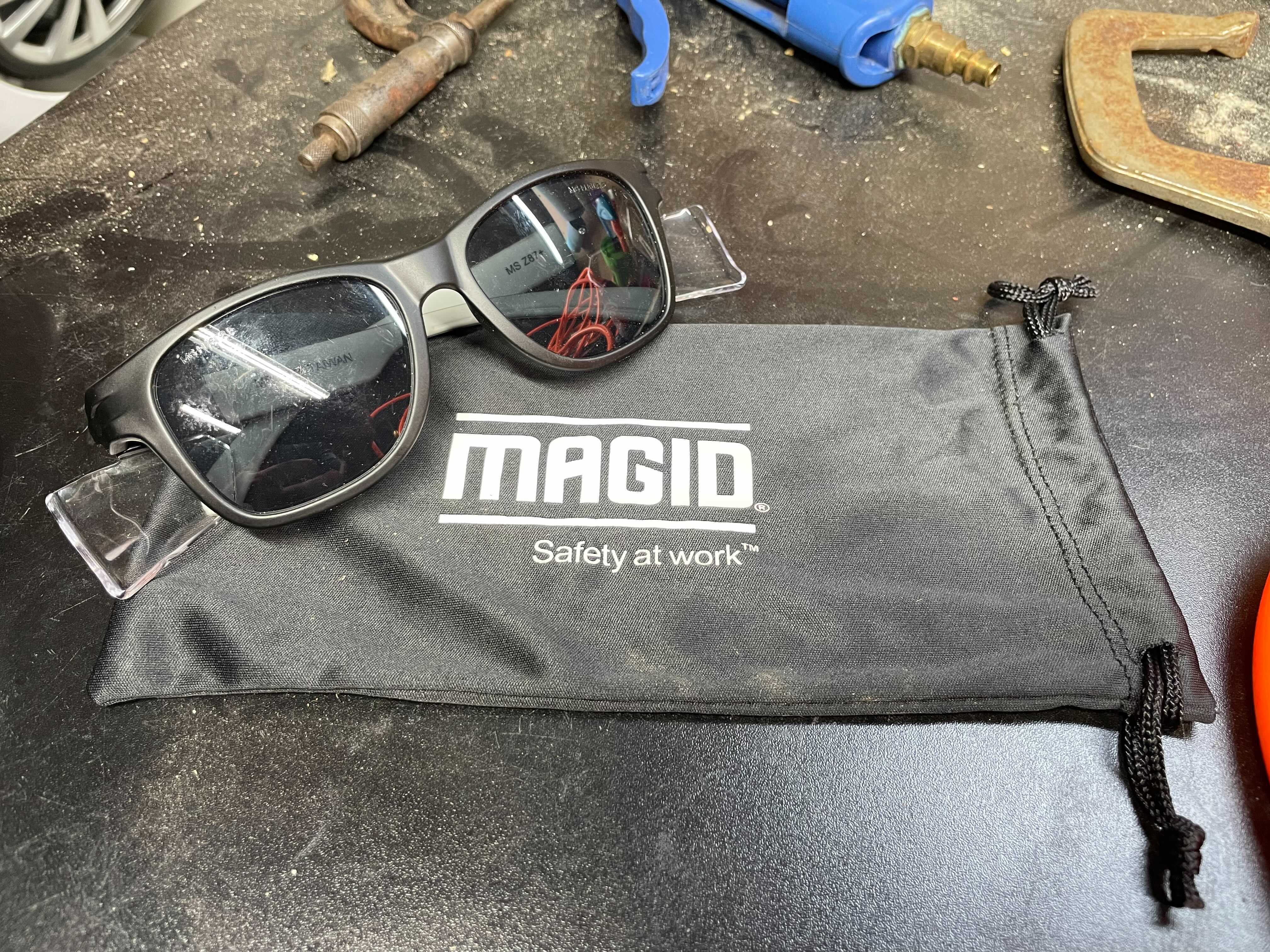 Magid Classic Black Safety Glasses Iconic Design Series Y50BKAFGY Shields 2 PACK 