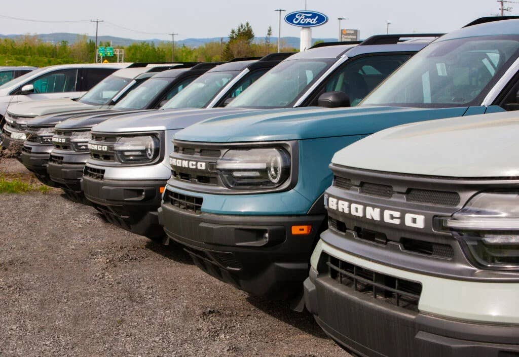 Ford Bronco Sports awaiting sale.