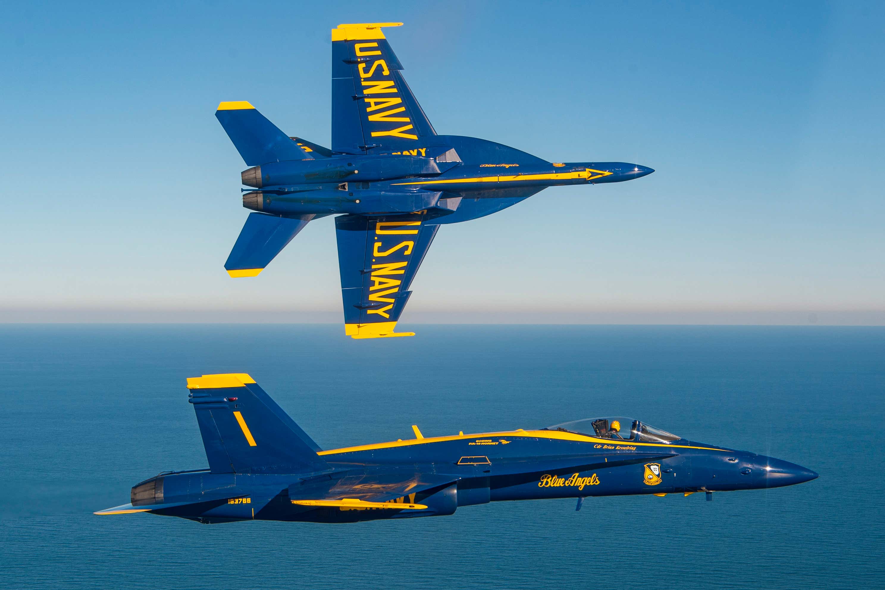 The Blue Angels Just Said Goodbye To The F/A-18 Legacy Hornet With A Final Sunset Flight