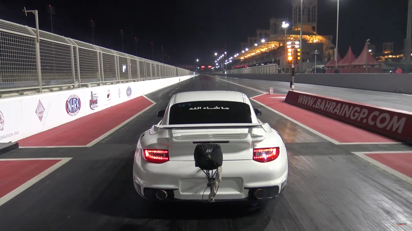 Watch This Fire-Spitting, Wheel-Standing Porsche 911 GT2 Tear Up the Drag Strip
