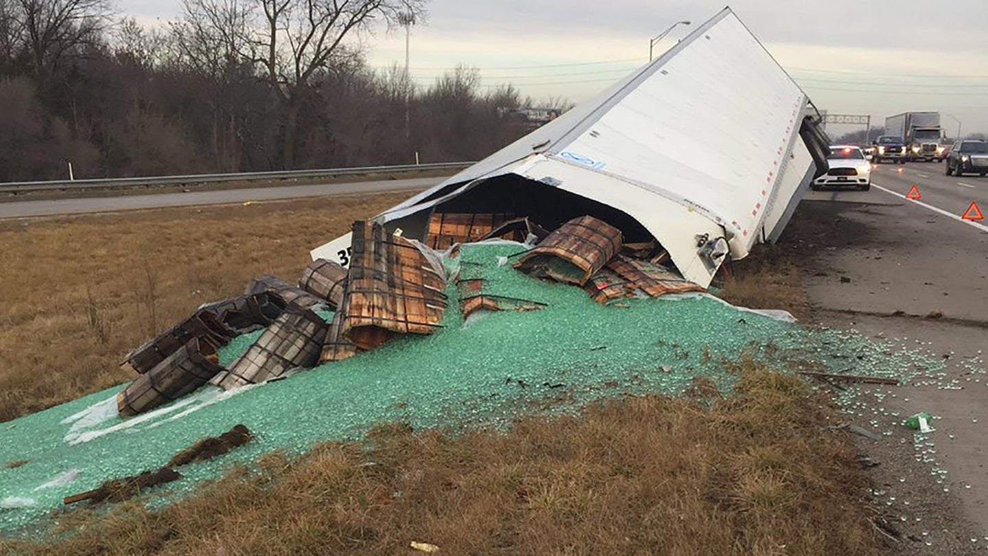 Tractor-Trailer Crash Dumps 38,000 Pounds of Marbles Onto Indiana Highway