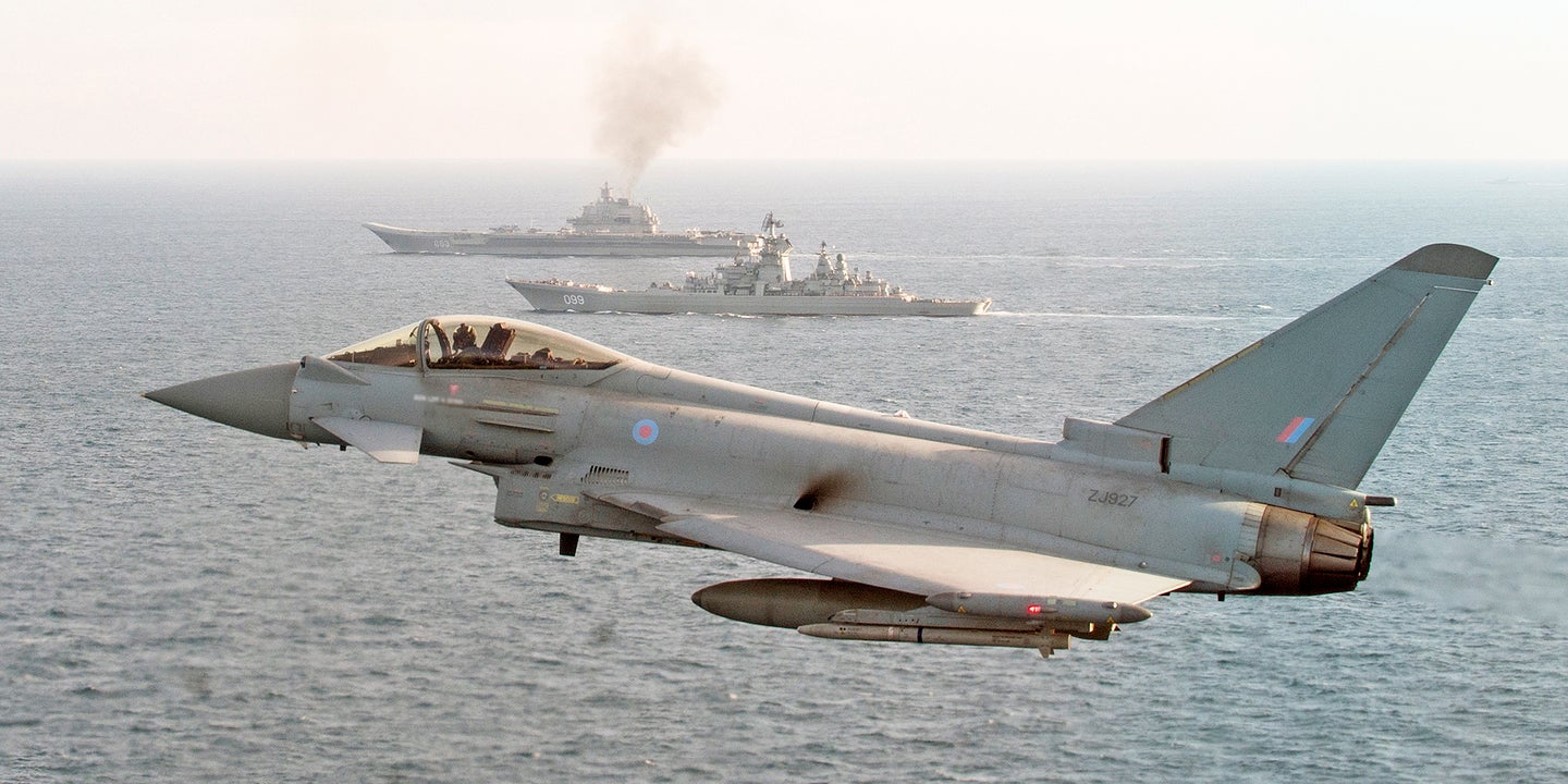 Royal Air Force Typhoons Buzz Russia&#8217;s Carrier