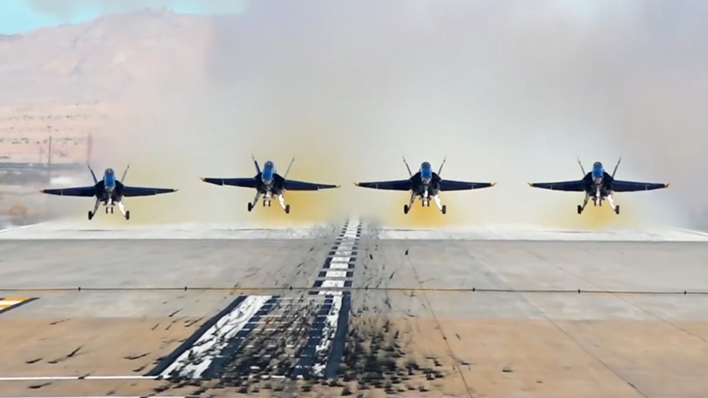 This Is the Best Angle of a Blue Angel Diamond Departure You Will Ever See