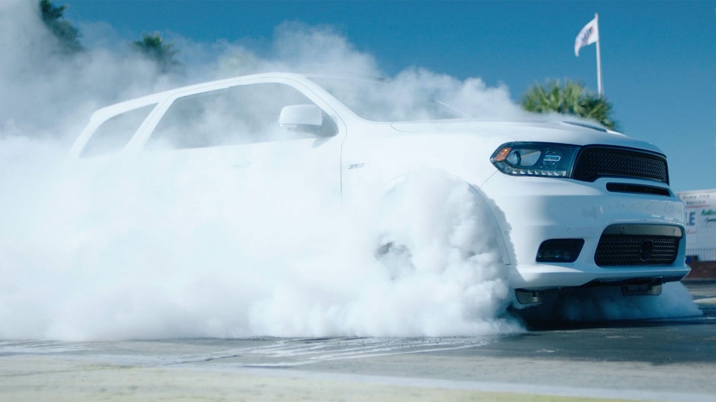 Watch the Dodge Durango SRT Do a Massive Four-Wheel-Drive Burnout