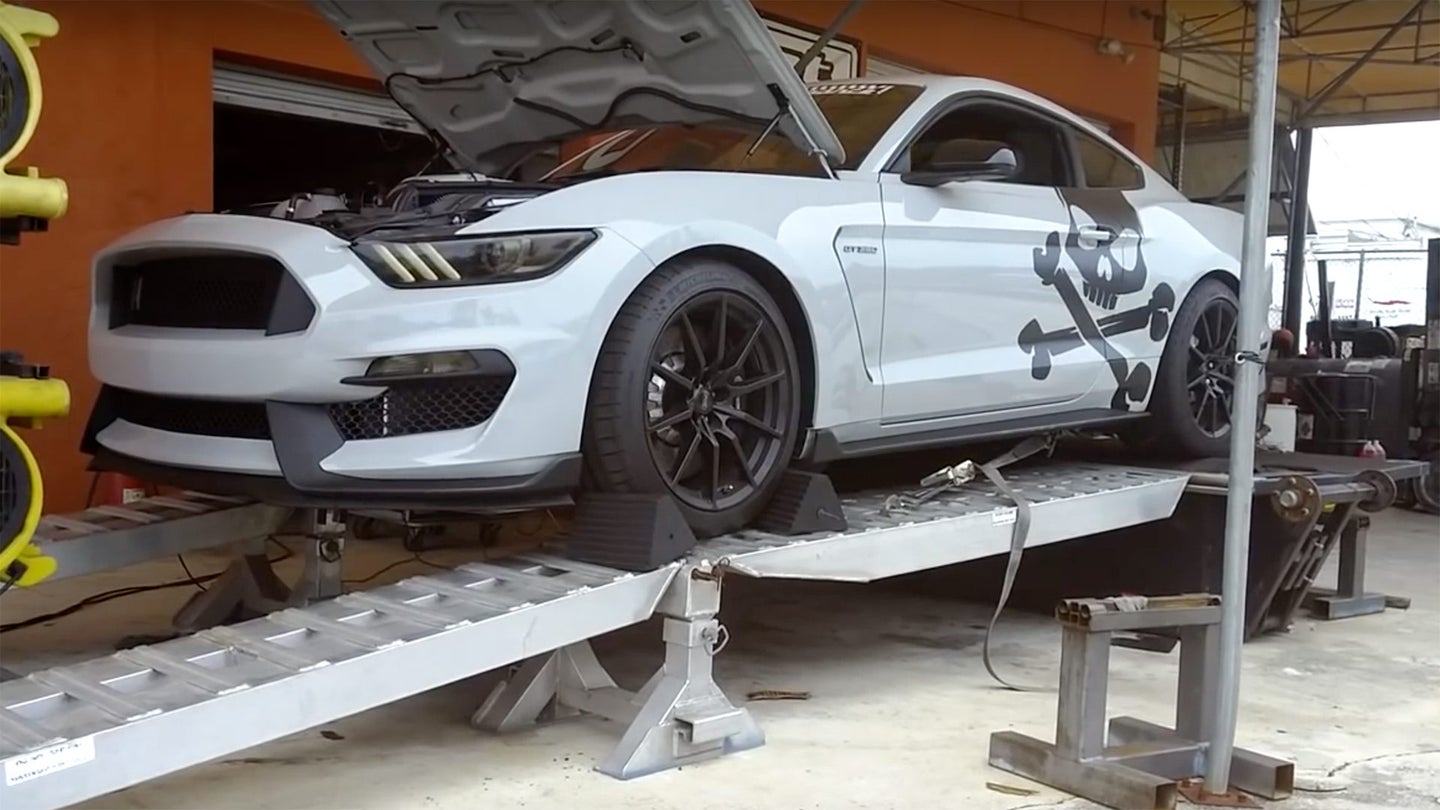 Watch a Supercharged Ford Mustang Shelby GT350 Unleash Hell on the Dyno