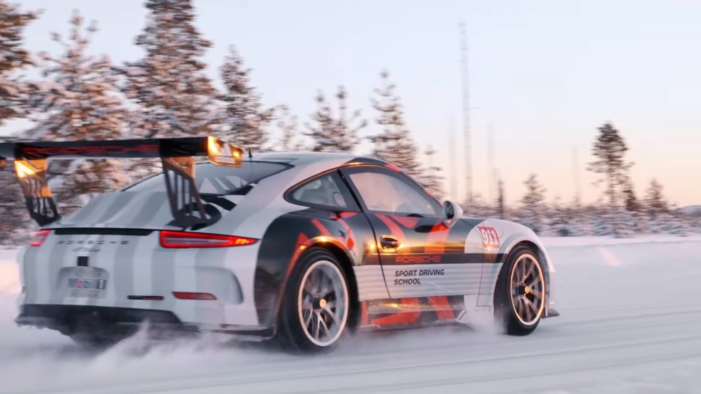 Go Snow Drifting In A Porsche GT3 Cup Car With Timo Bernhard