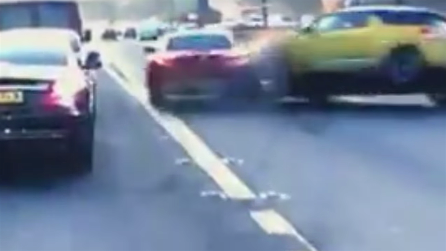 Watch a BMW Z4 Driver Cause a Pileup By Changing Lanes