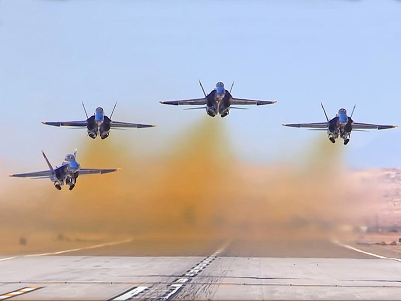 This Is the Best Angle of a Blue Angel Diamond Departure You Will Ever See