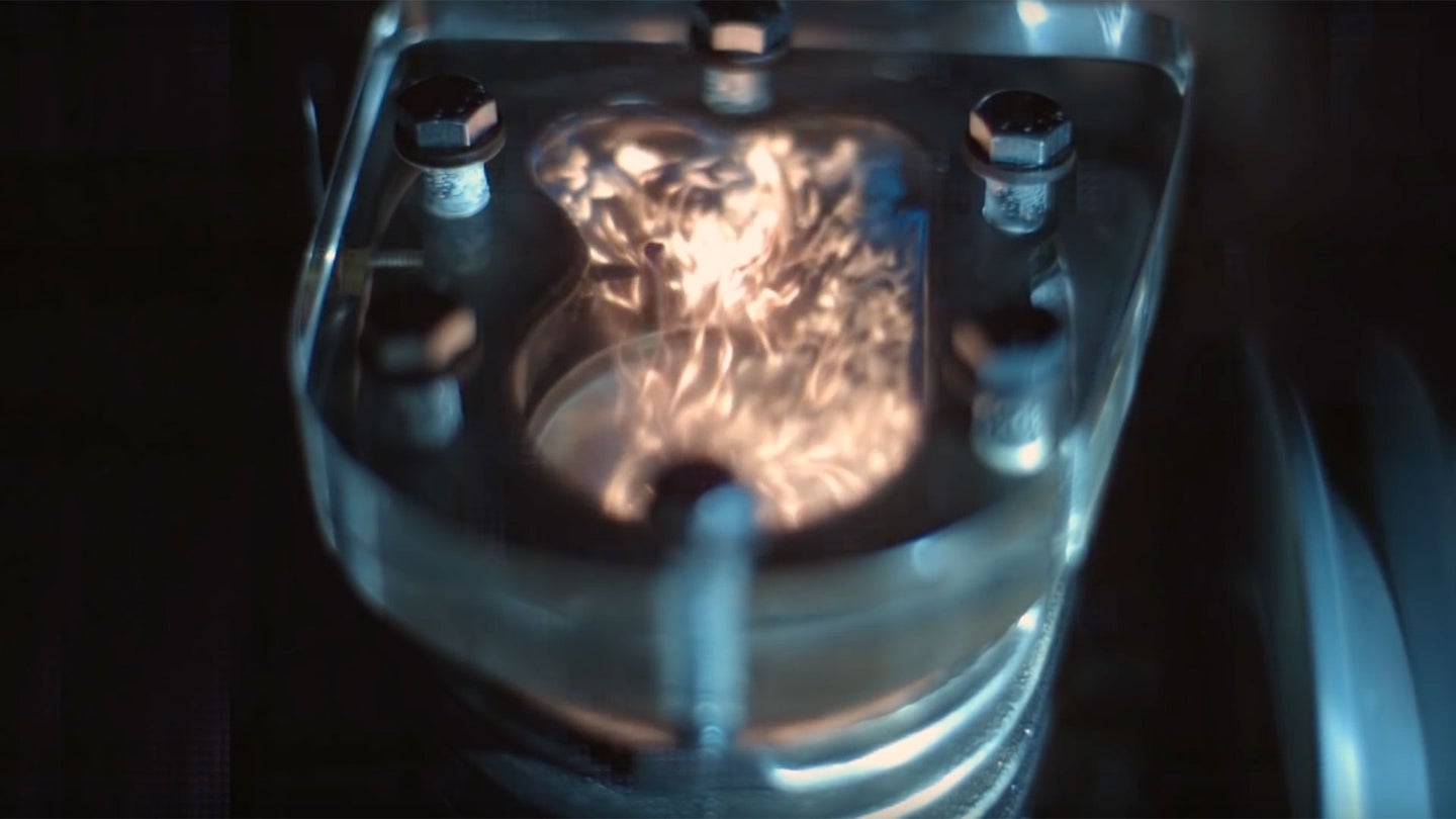 Watching Fuel Explode in a Transparent Engine Is Amazing