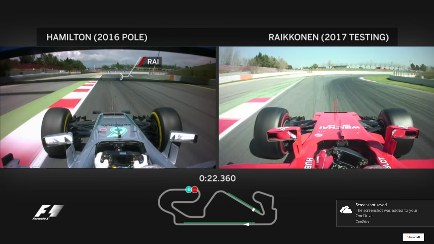 This Video Comparison Shows How Much Faster 2017 F1 Cars Are