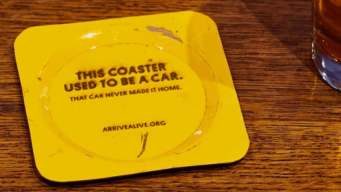 Canadian Bar Serves St. Patrick’s Day Drinks on Coasters Made From Wrecked Cars