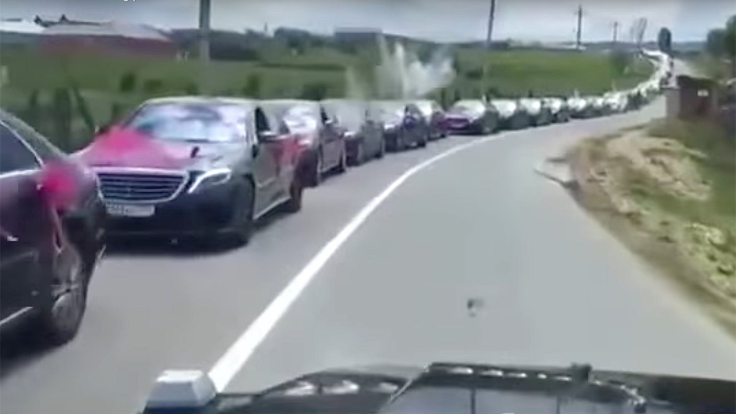 It Takes 78 Mercedes-Benzes to Make a Chechen Mafia Wedding Procession, Apparently