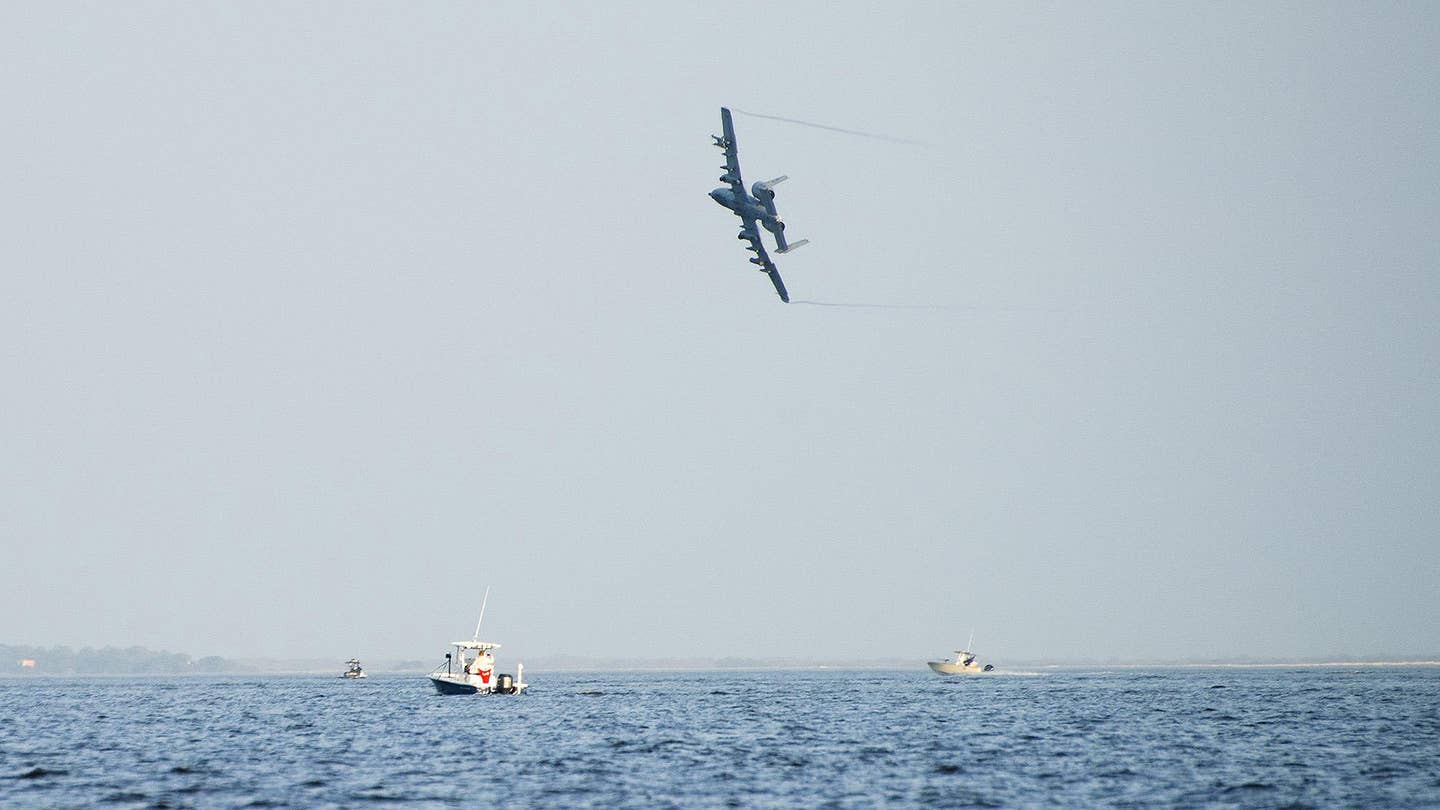 A-10 Warthogs Practice Blasting Swarms of Small Boats