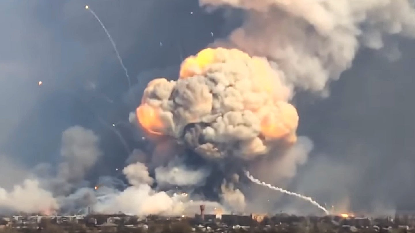Watch Ukraine&#8217;s Largest Munitions Depot Transformed Into Massive Fireball