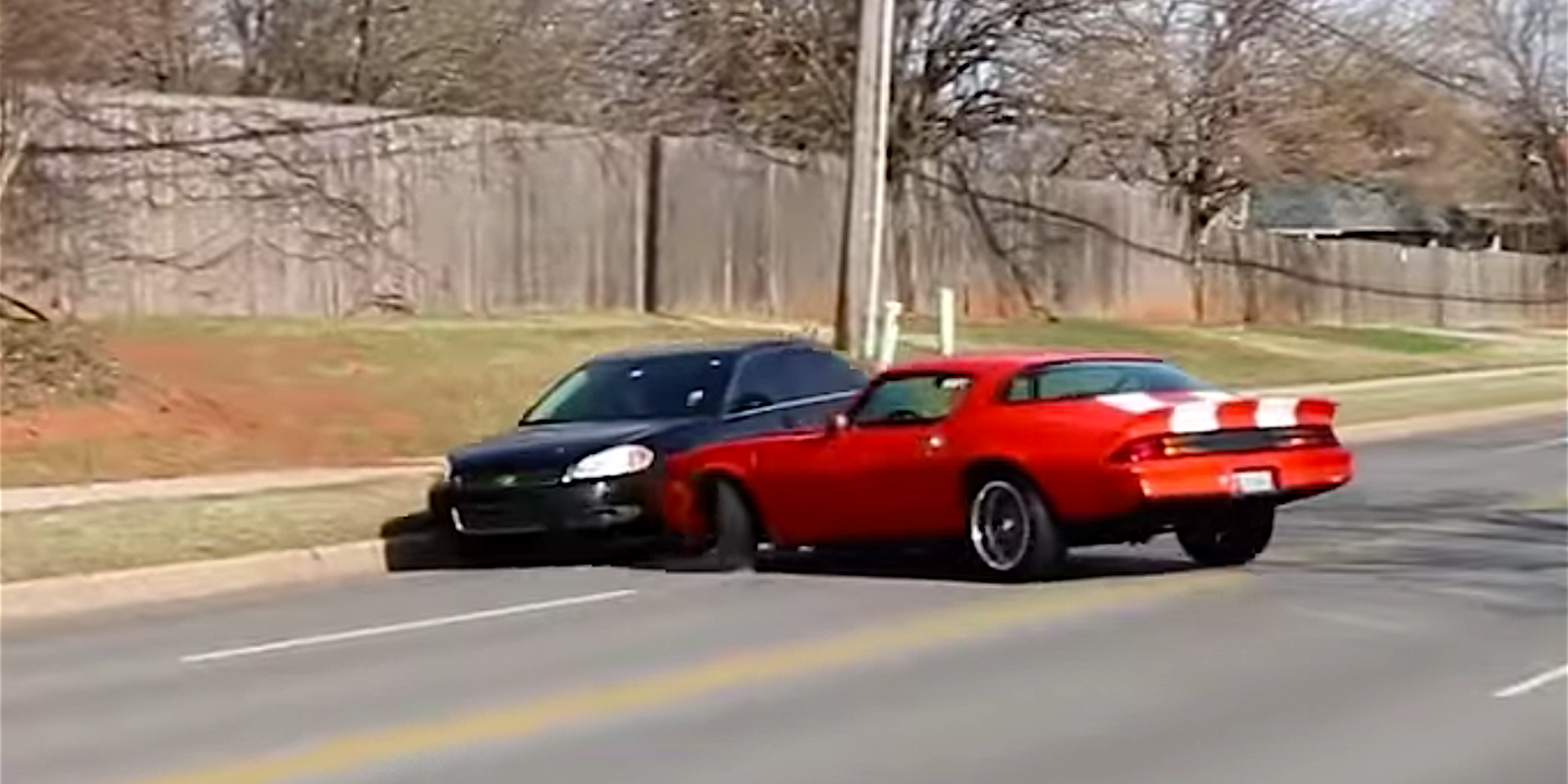 Watch a Classic Chevy Camaro Crash Outside a Cars & Coffee