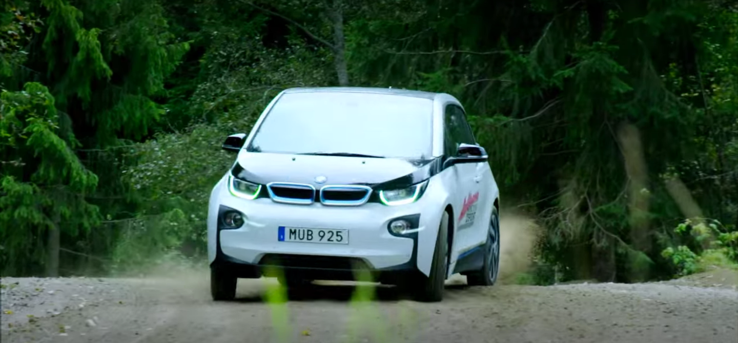 Watch a BMW i3 Drift Around a Rally Stage