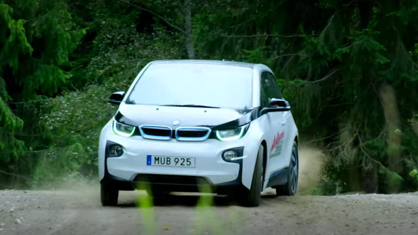 Watch a BMW i3 Drift Around a Rally Stage