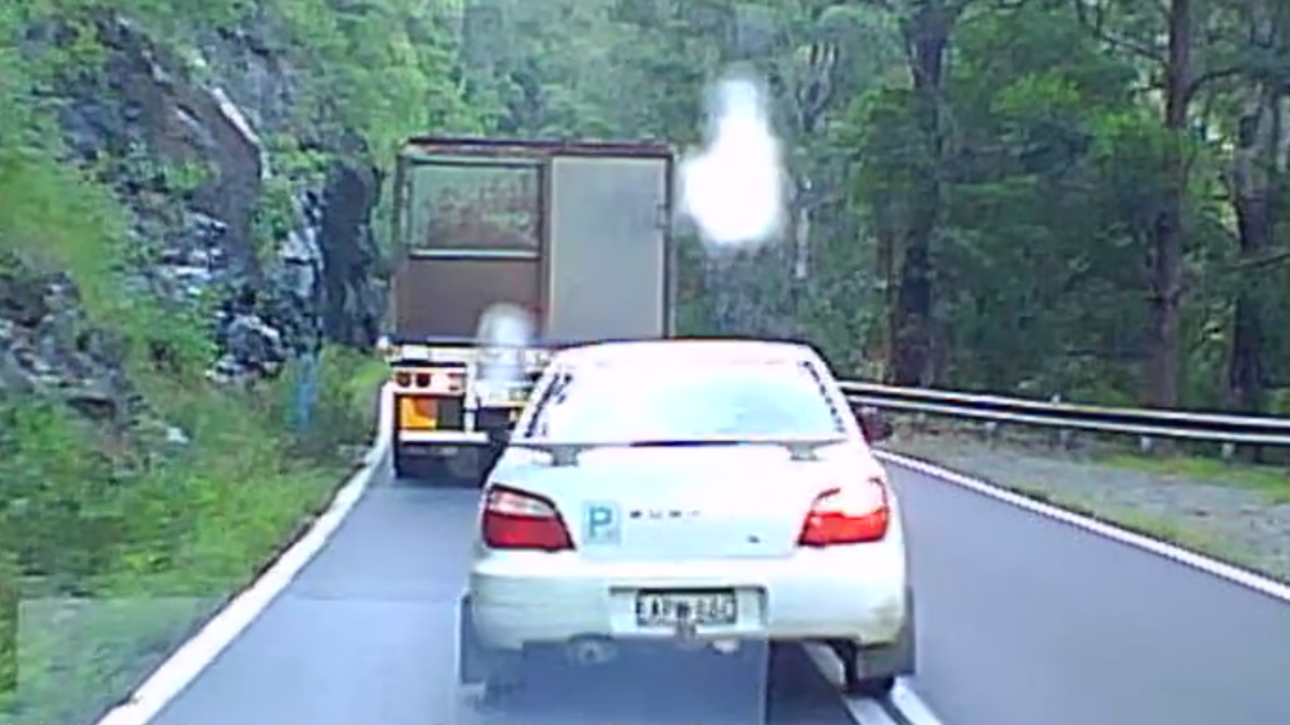 Watch This Impatient Subaru Driver Nearly Cause a Mountainside Wreck While Passing