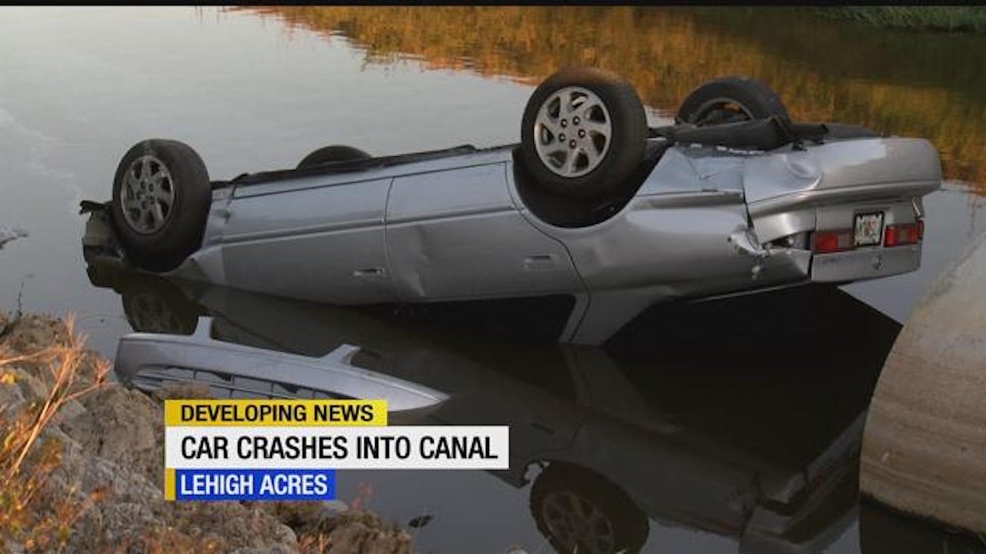 Florida Man Arrested For Allegedly Allowing 12-Year-Old Son to Crash Car into Canal