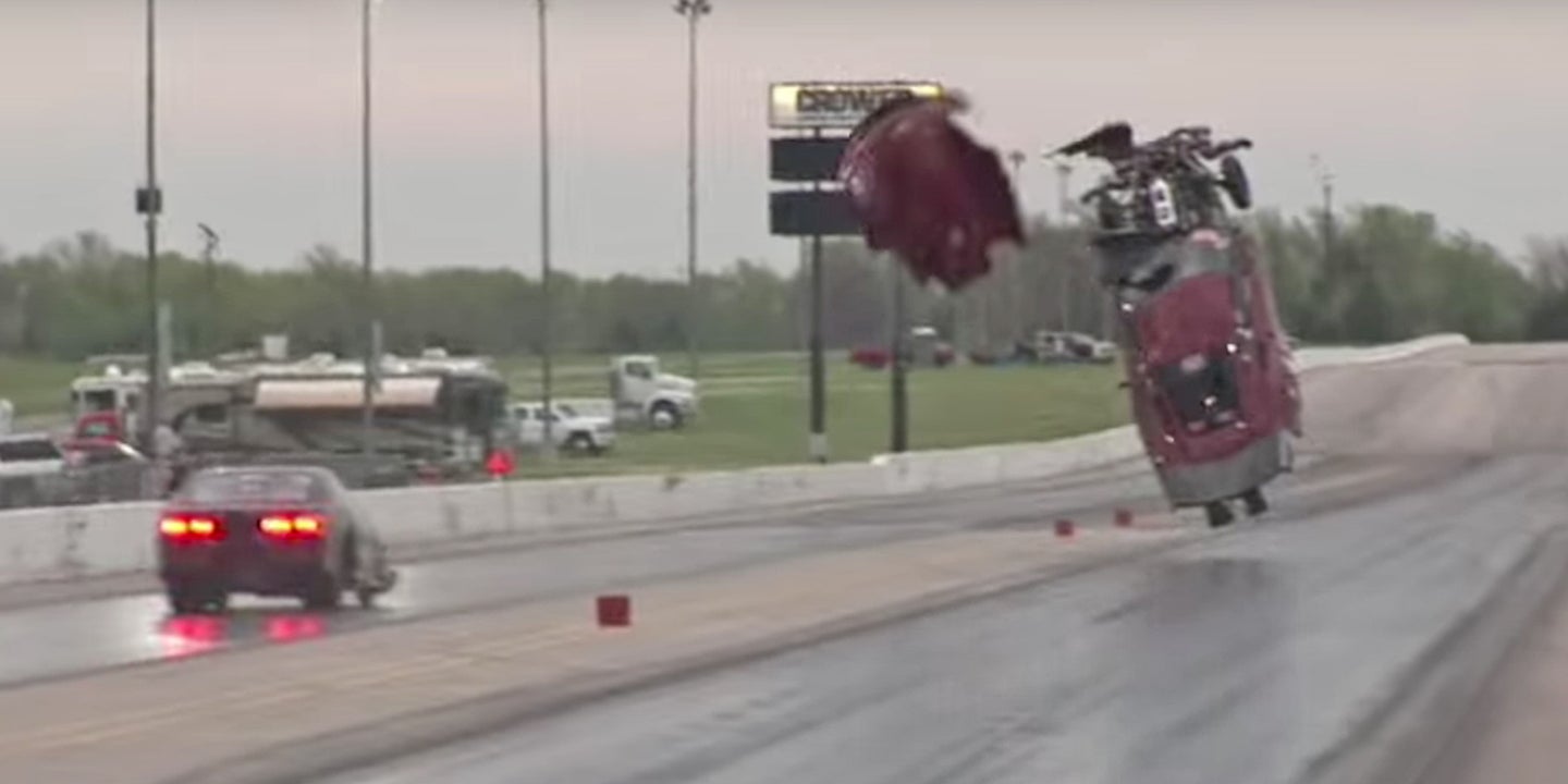 Watch This 4,000-HP Corvette Dragster Take Flight and Crash