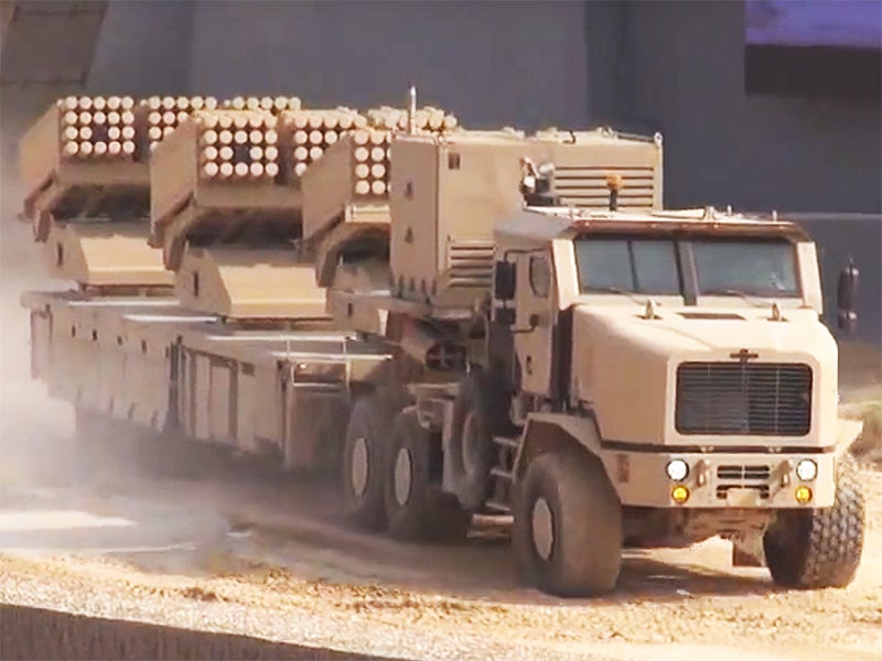 This Crazy Militarized Semi Is Bristling With 240 Artillery Rockets