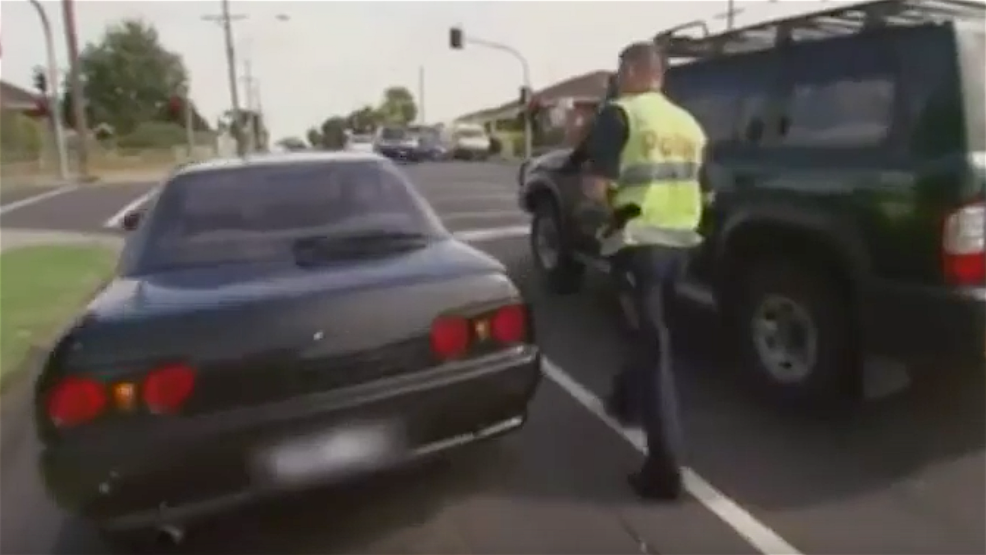 Nissan Skyline Driver Attempts and Fails to Outsmart Australian Cops on TV