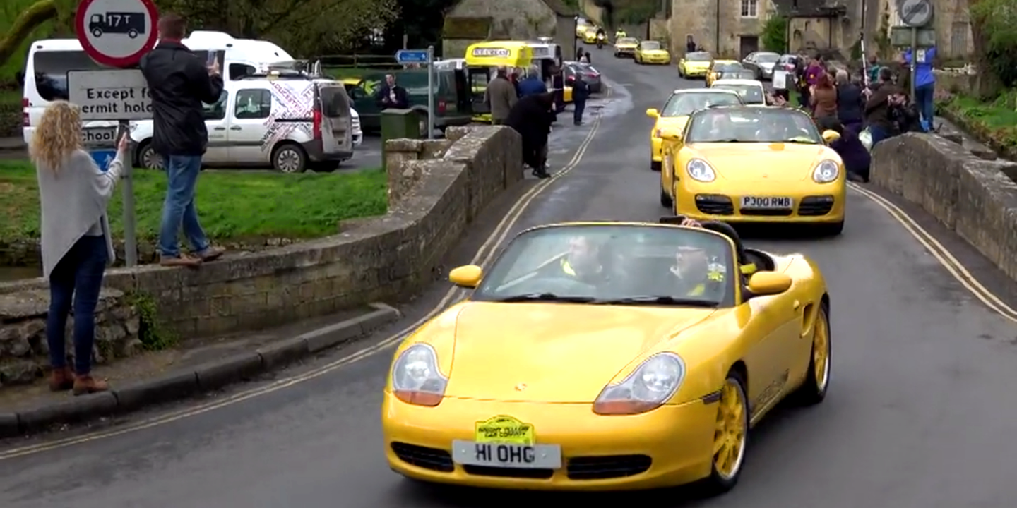 Yellow Car Convoy Celebrates Man Whose Hatchback was Vandalized