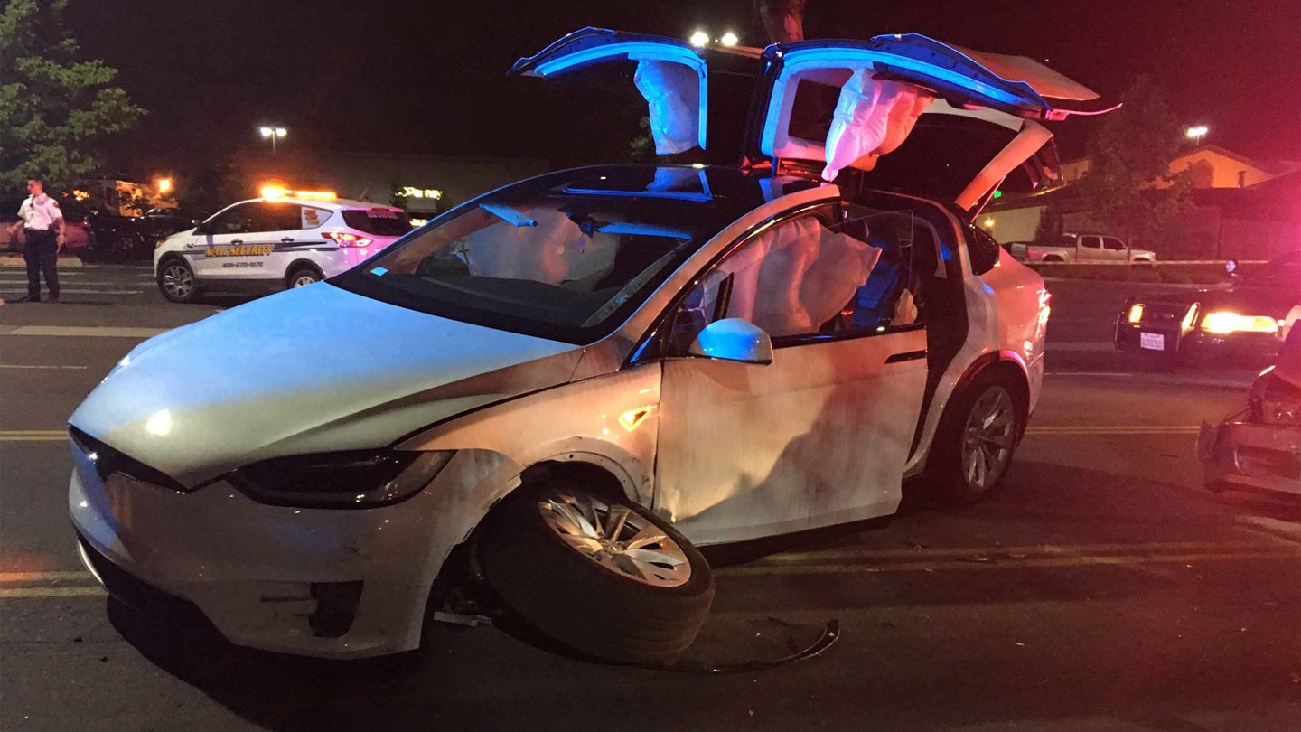 Man Credits Tesla Model X with Saving His Life After Stolen Car Crashes Into It