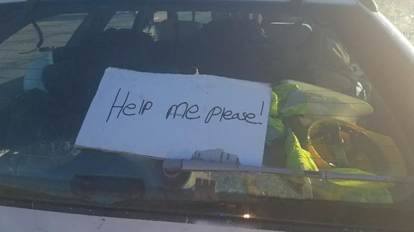 Colorado State Patrol Wants to Remind You ‘Help Me!’ Signs in Cars Aren’t a Joke
