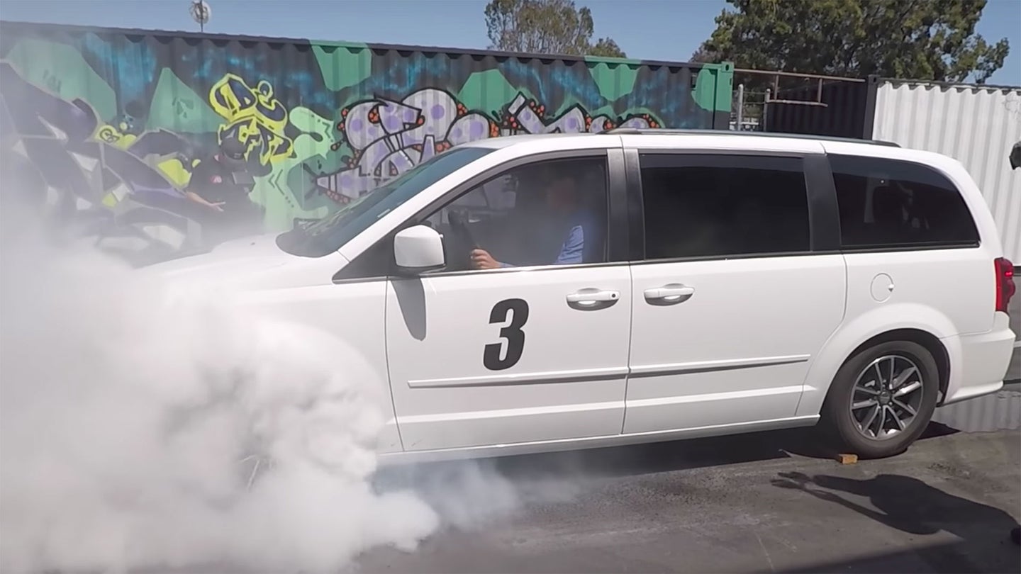 Watch Cleetus and The Hoonigans Do a Massive Minivan Burnout