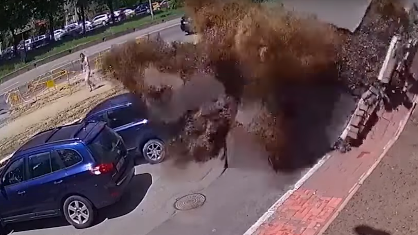 Watch This Underground Water Pipe Explode and Destroy a City Street
