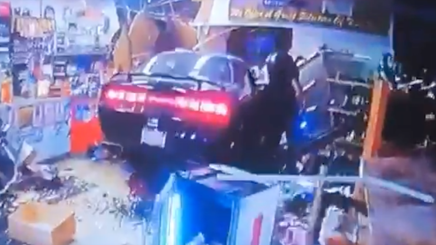 Half-Naked Man Crashes Dodge Challenger Into Store Because He ‘Needed Beer’