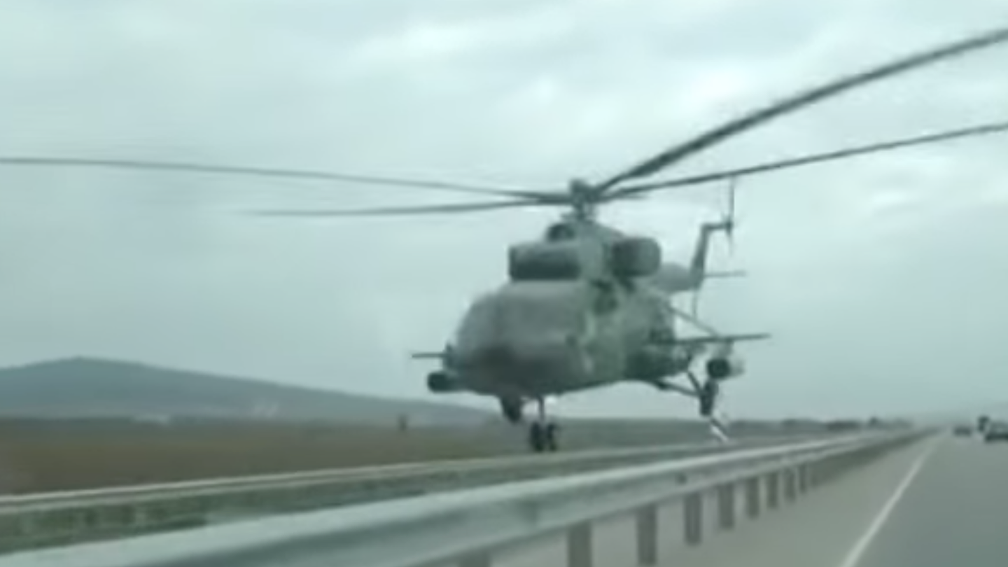 Russian Dash Cam Video Shows Helicopter Buzzing Highway
