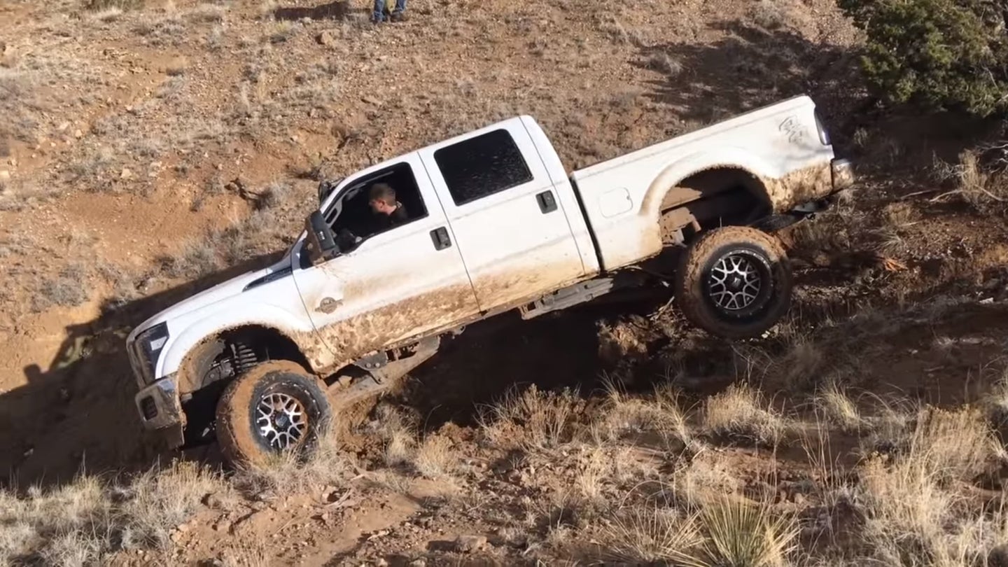 Watch An Idiot Do Everything Wrong Off-Road, Almost Destroy Ford F250