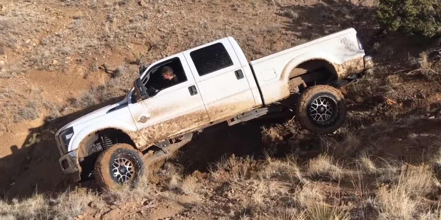 Watch An Idiot Do Everything Wrong Off-Road, Almost Destroy Ford F250