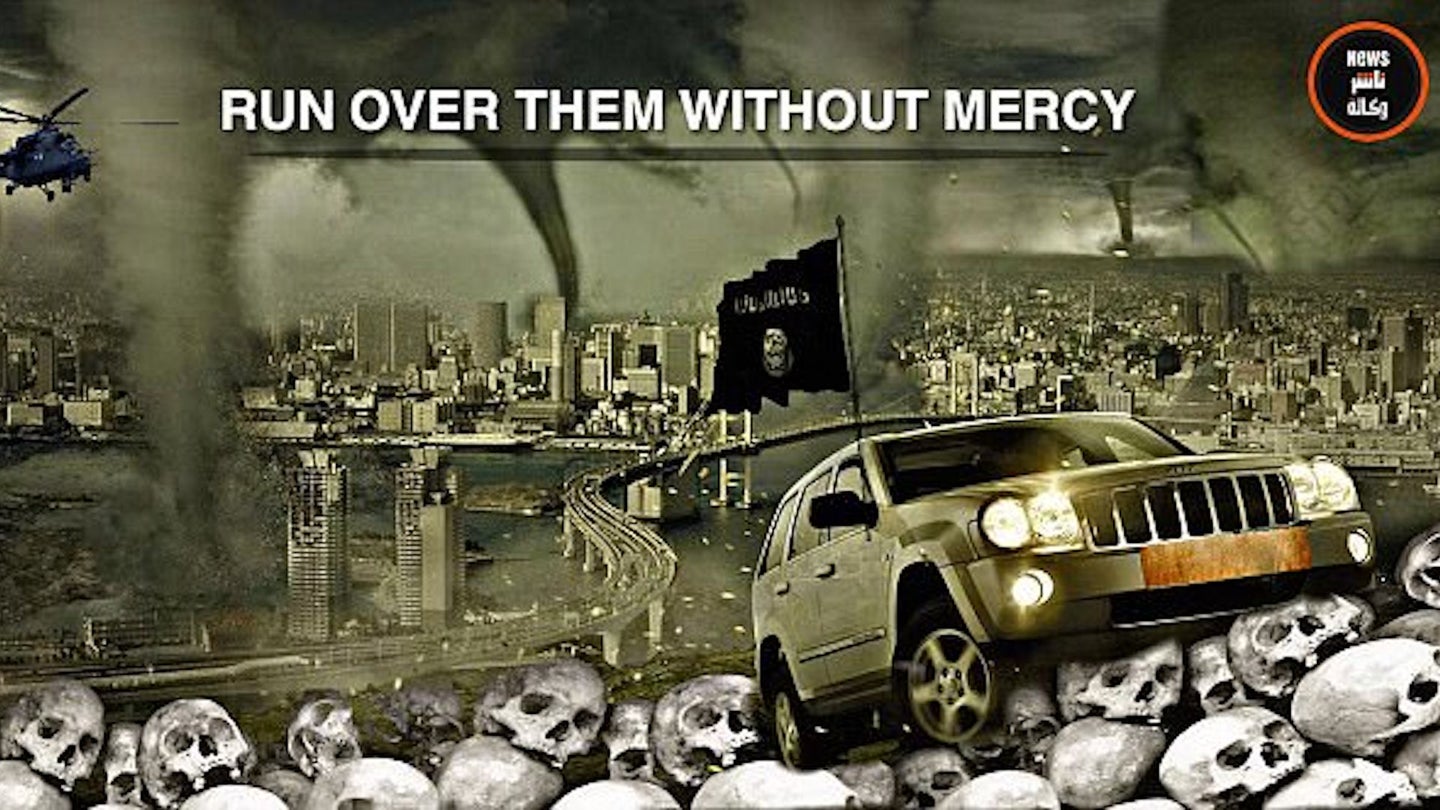 New ISIS Poster Shows a Jeep Rolling Over the Skulls of the Dead