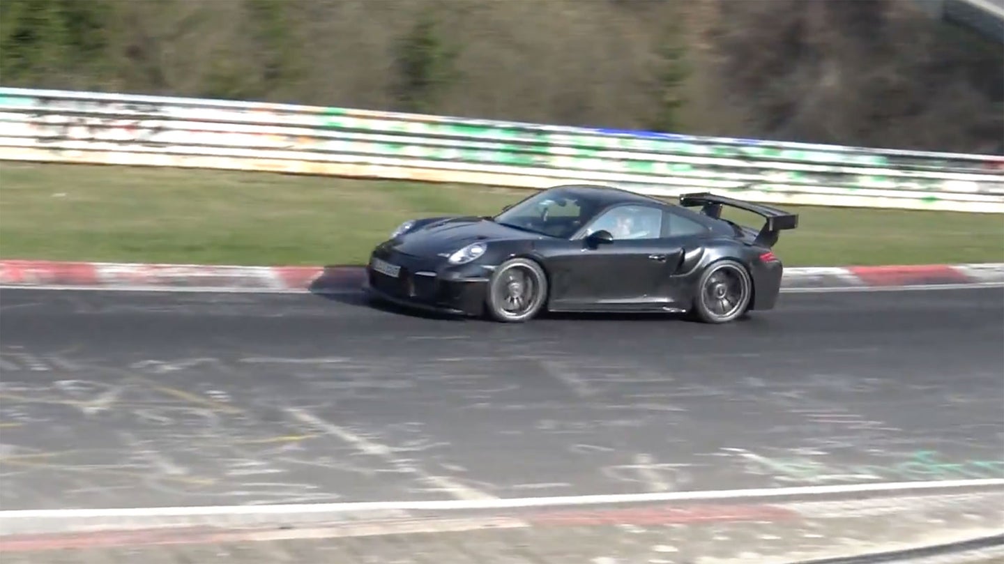 Watch This 2018 Porsche 911 GT2 RS Test Car Rip Up the Nurburgring