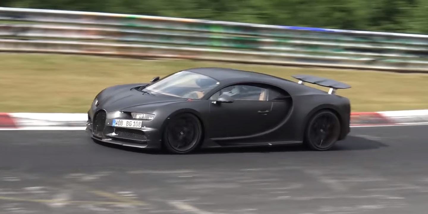 Watch A 1,479-HP Bugatti Chiron Test Car Rumble Around The Nurburgring