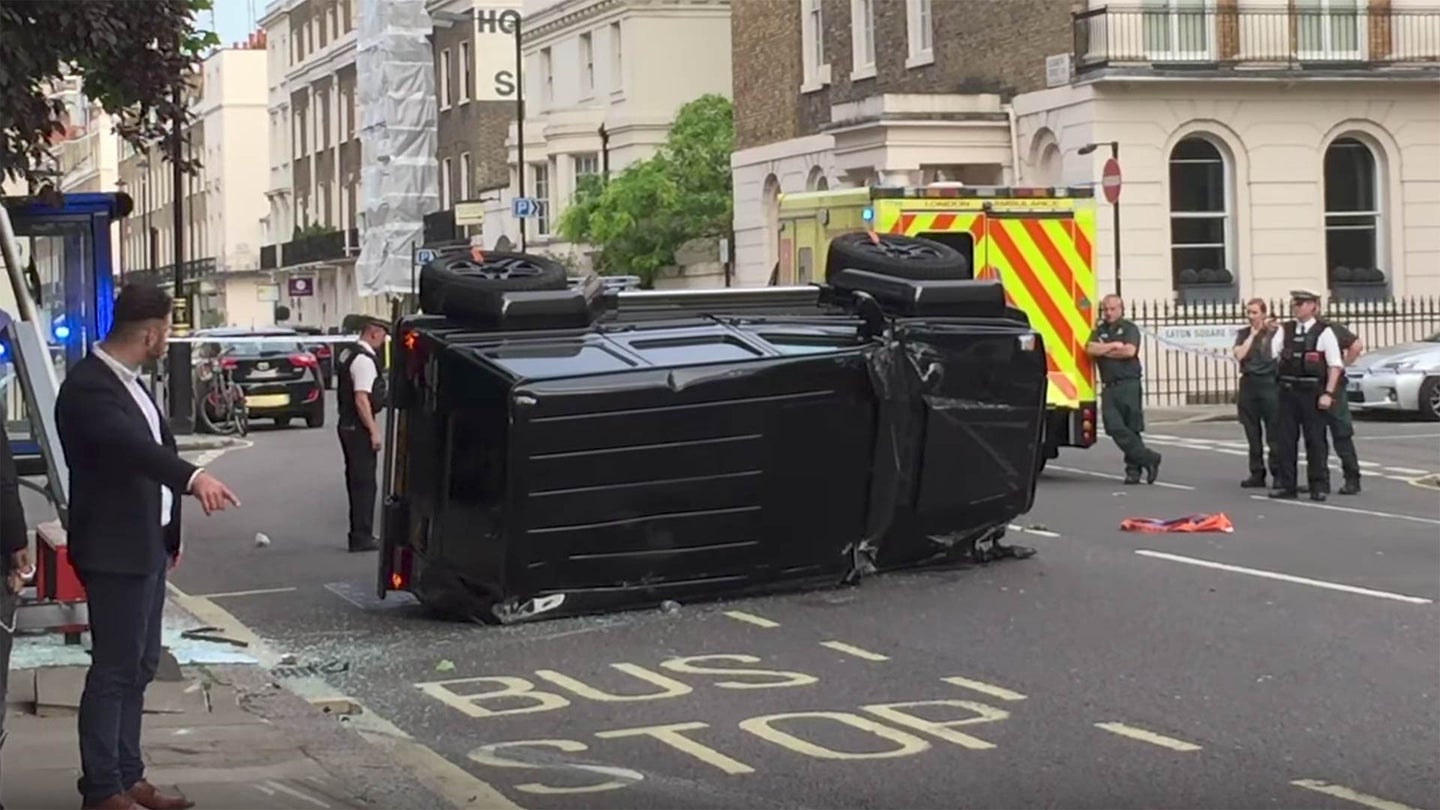 Brabus G500 4×4² Flips After Getting T-Boned by a Toyota Prius