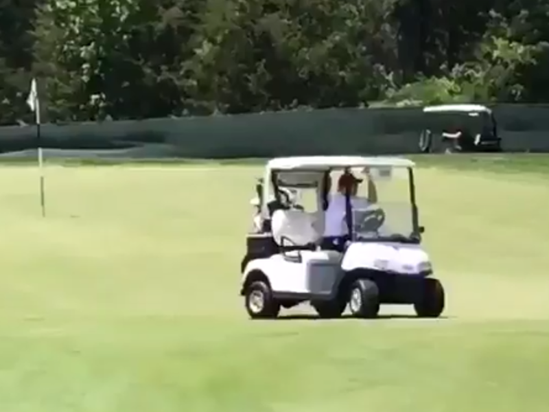 Video Shows President Donald Trump Driving Golf Cart on Green